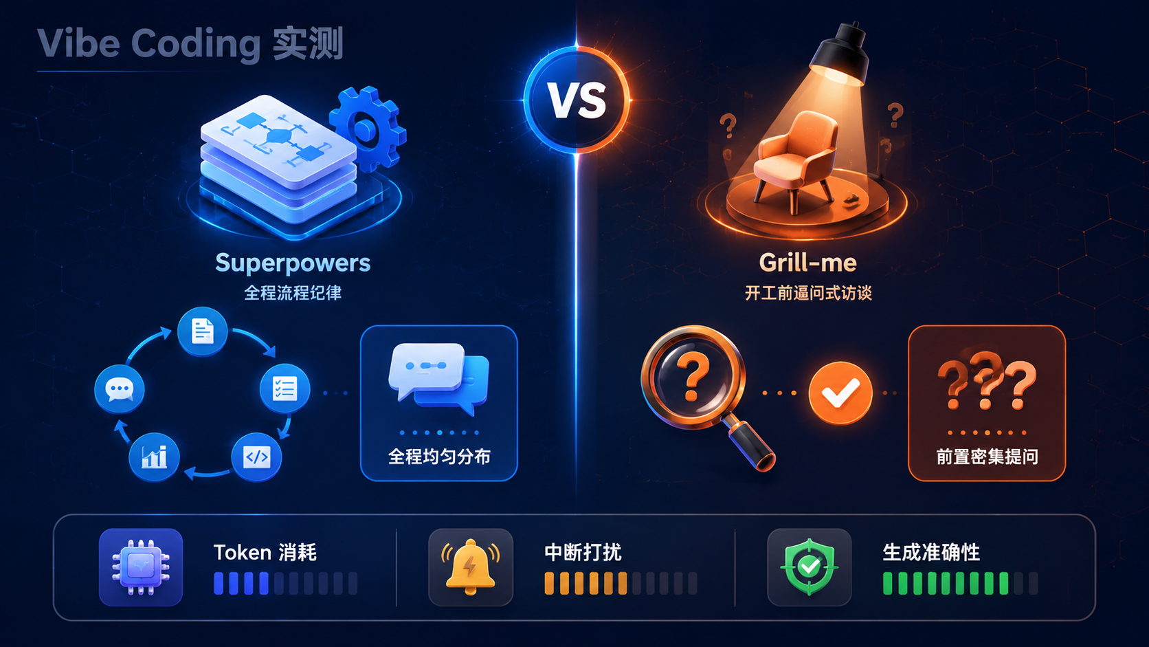 Superpowers vs Grill-me:Vibe Coding 实测